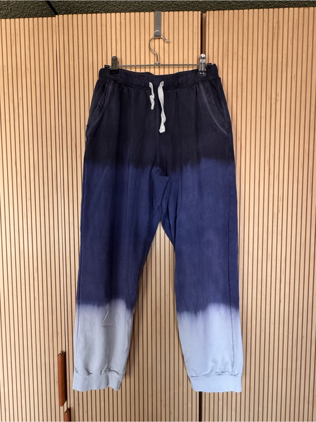 Electric & Rose Ombre Tie-Dye Jogger Pants In Navy And Light Blue